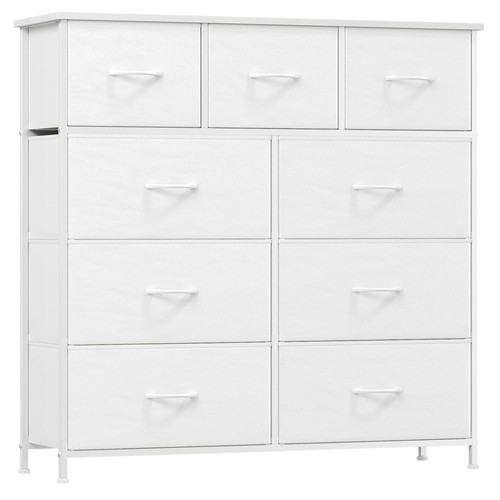 Kommode weiß stoff - weiß, 9